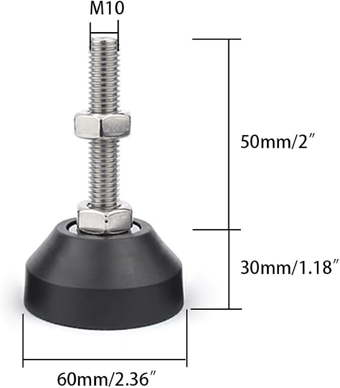 Adjustable Leveling Foot, Small Equipment Foot - Image 2