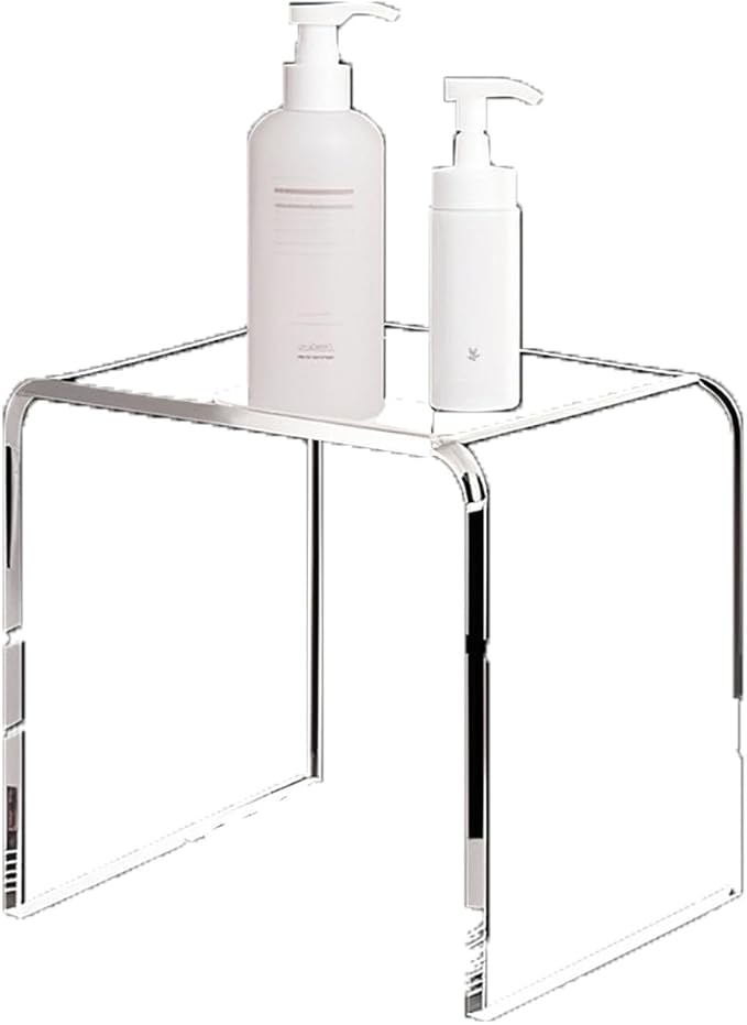 Acrylic 15 Inch Small Stool, Seating and Placing Items by GETCK