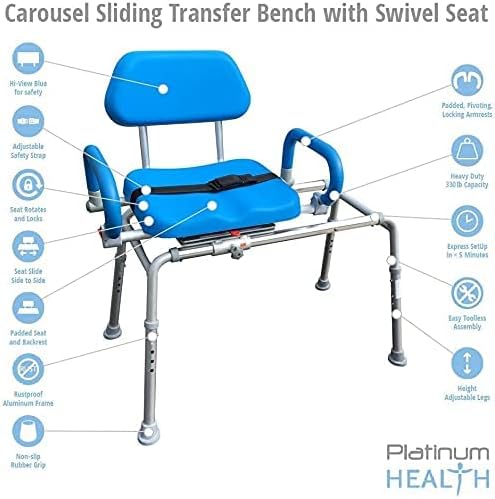 Carousel Sliding Shower Chair Transfer Bench - Image 5