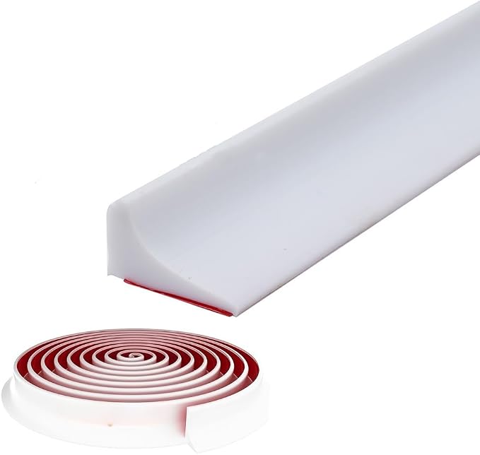 Shower Threshold Water Dam, Self Adhesive Silicone Waterproof Barrier Bathroom by MVUENLEYOG