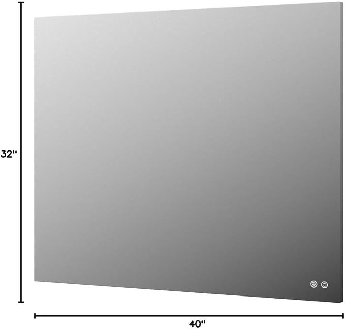 TETOTE 40 x 32 LED Backlit Bathroom Mirror - Image 9