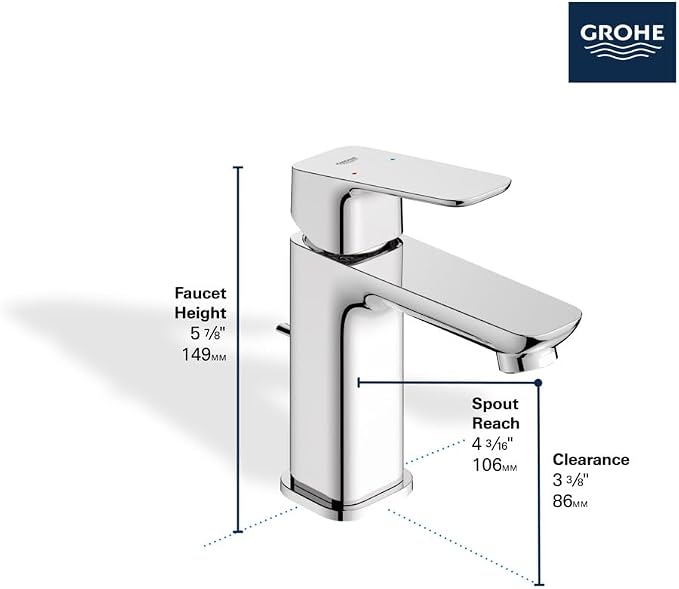 Grohe 1018982430 Cubeo Single Hole Single Handle S-Size Bathroom Faucet - Image 3