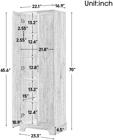 Favfurish 70" Tall Bathroom Storage Cabinet - Image 2