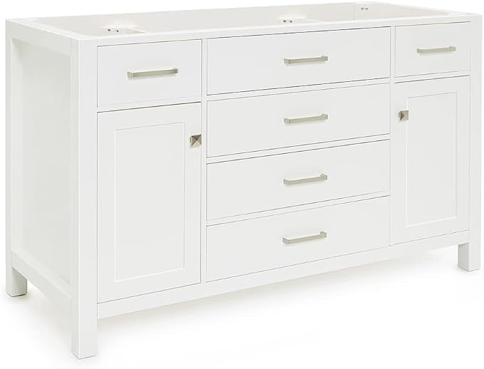 ARIEL Bristol 54" White Bathroom Vanity Base Cabinet, Single Sink Configuration - Image 10