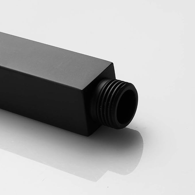 Matte Black Shower Arm with Flange Square Stainless Steel Ceiling Mounted - Image 7