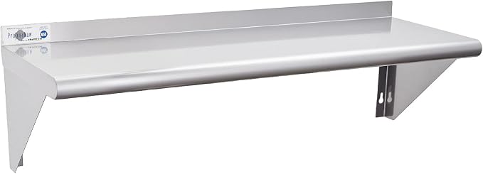Profeeshaw NSF Stainless Steel Shelf 12” x 48”, 280 lb Commercial Shelves Wall by Profeeshaw
