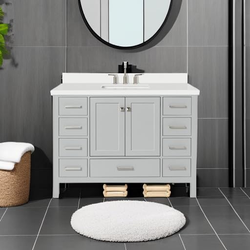 ARIEL Cambridge 49" Grey Bathroom Vanity - Image 6
