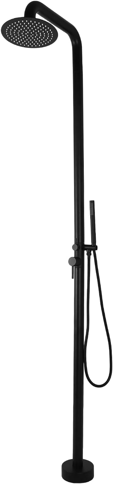 Freestanding Outdoor Shower – Height Adjustable Matte Black Outdoor Shower by Unknown