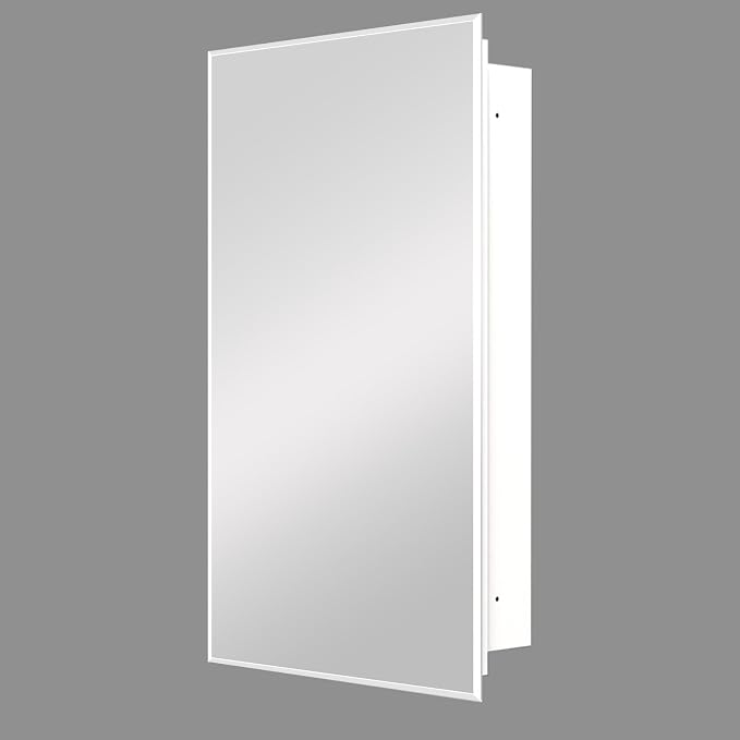Bathroom Medicine Cabinet with 28x28 in Square Beveled Frameless Mirror - Image 8