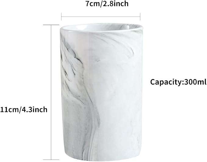 Ceramic Toothbrush Holder, Bathroom Cup, Drinking Mug, Coffee Cups, Marble - Image 2