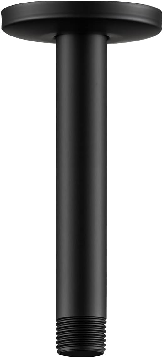 OFFO Shower Arm with Flange, 6 in Ceiling Mount Replacement Rain Shower Head by OFFO