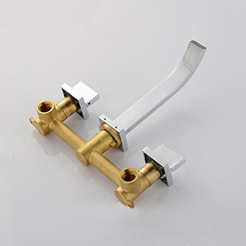 Sumerain Wall Mount Lavatory Faucet Two Handle Bathroom Faucet Brass Chrome - Image 5