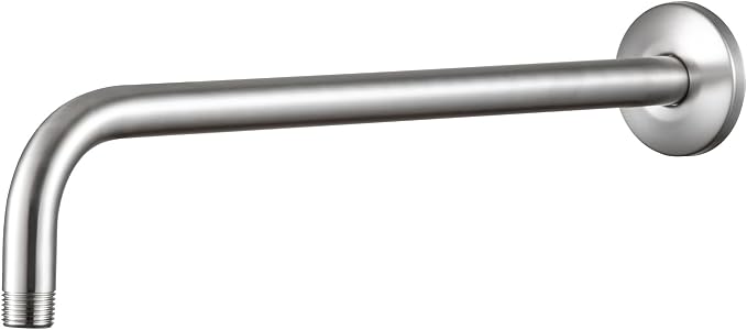 OFFO Shower Arm with Flange, 12 in Brushed Nickel Wall Mount Replacement Angle by OFFO