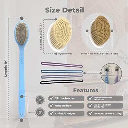 Avilana Back Scrubber for Shower, 19 inch Silicone Body Scrubber - Image 5