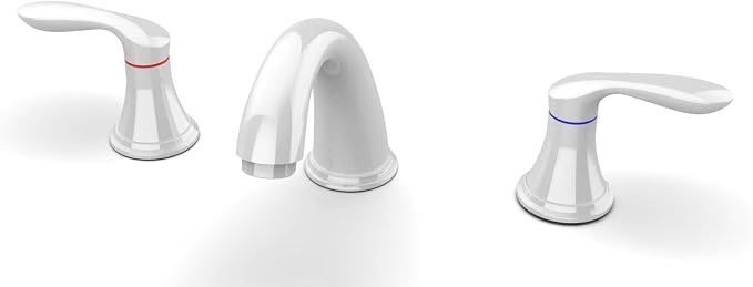 Bathroom Sink Faucet, Faucet for Bathroom Sink, Widespread White Bathroom by Unknown