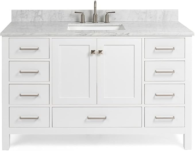ARIEL 55" White Bathroom Vanity by Ariel