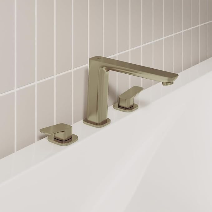 Grohe 101923EN00 Cubeo 3-Hole 2-Handle Deck Mount Tub Filler, Brushed Nickel - Image 2