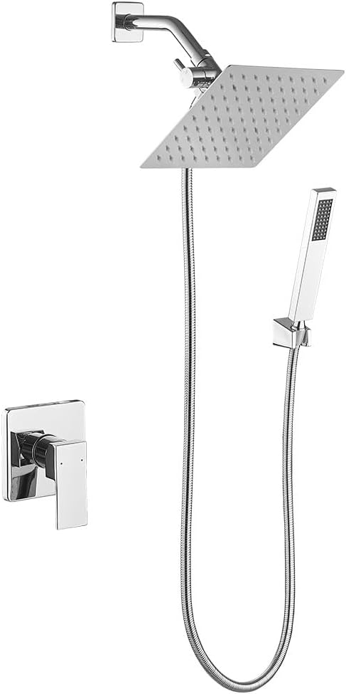 8 Inch Rainfall Shower Head and Handheld Spray Combo by Unknown