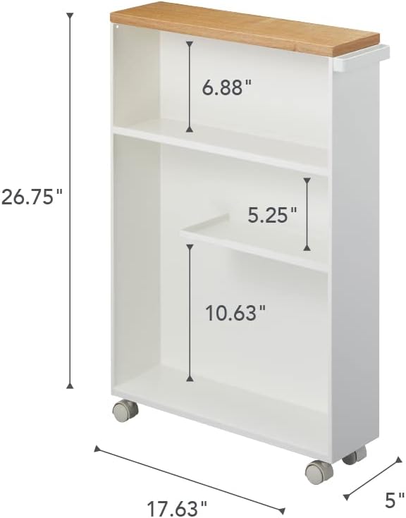YAMAZAKI Home Slim Rolling Storage Cart – Narrow Bathroom Storage Cabinet - Image 9