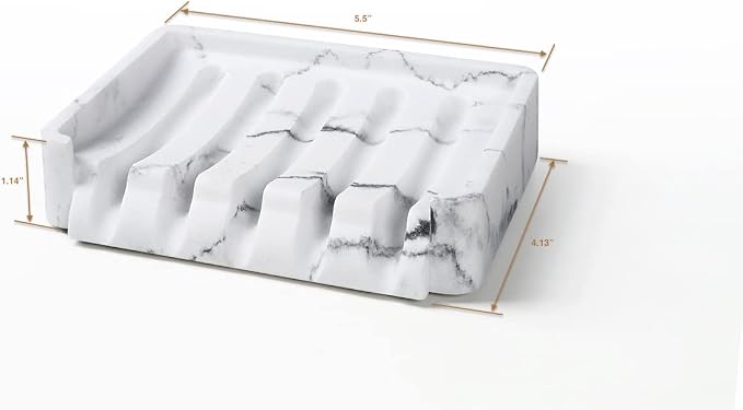SunnyPoint Classic Kitchen, Bathroom Faux Marble Soap, Sponge Dish Drainer - Image 6
