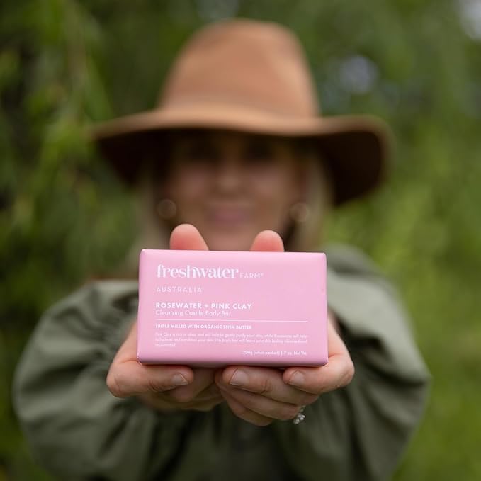 Freshwater Farm Australia Castile Natural Bar Soap | Rosewater + Pink Clay | - Image 9