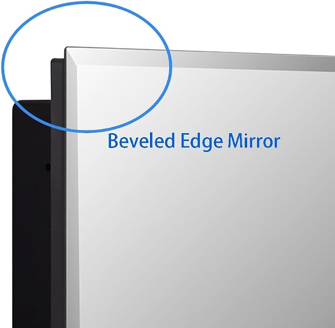 DYLLOR Black Plastic Medicine Mirror Cabinet - Image 5