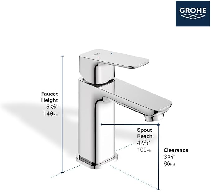 Grohe 101899GN00 Cubeo Single Hole Single Handle S-Size Bathroom Faucet - Image 4