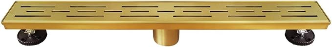 Neodrain 24-in Brushed Brass Rectangular Linear Shower Drain - Image 8