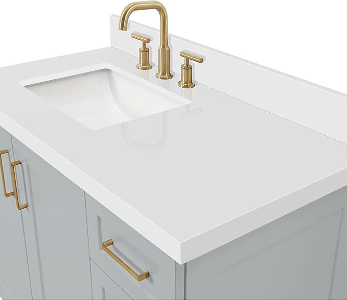 ARIEL Taylor 42 Inch Grey Bathroom Vanity - Image 5