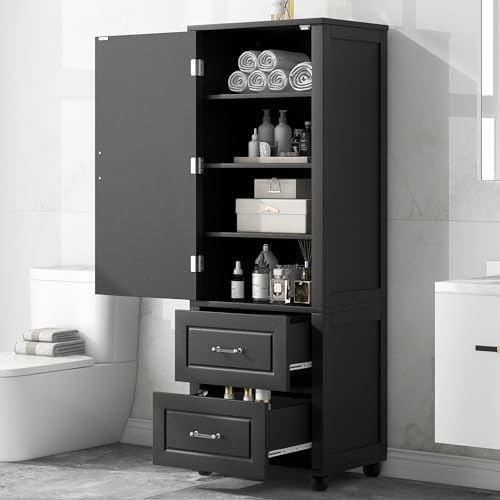 Tall Narrow Storage Cabinet, Wood Storage Cabinet by Virubi