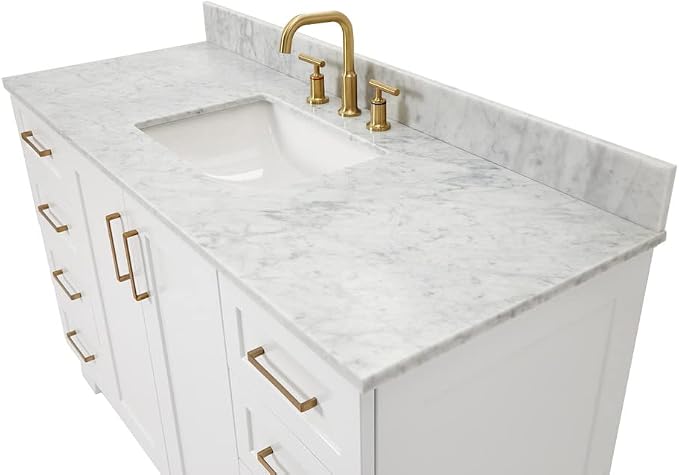 ARIEL 55" White Bathroom Vanity - Image 6