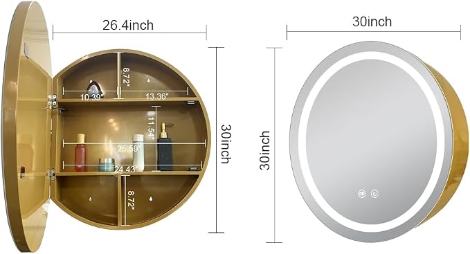 30 inch Round Medicine Cabinet - Image 2
