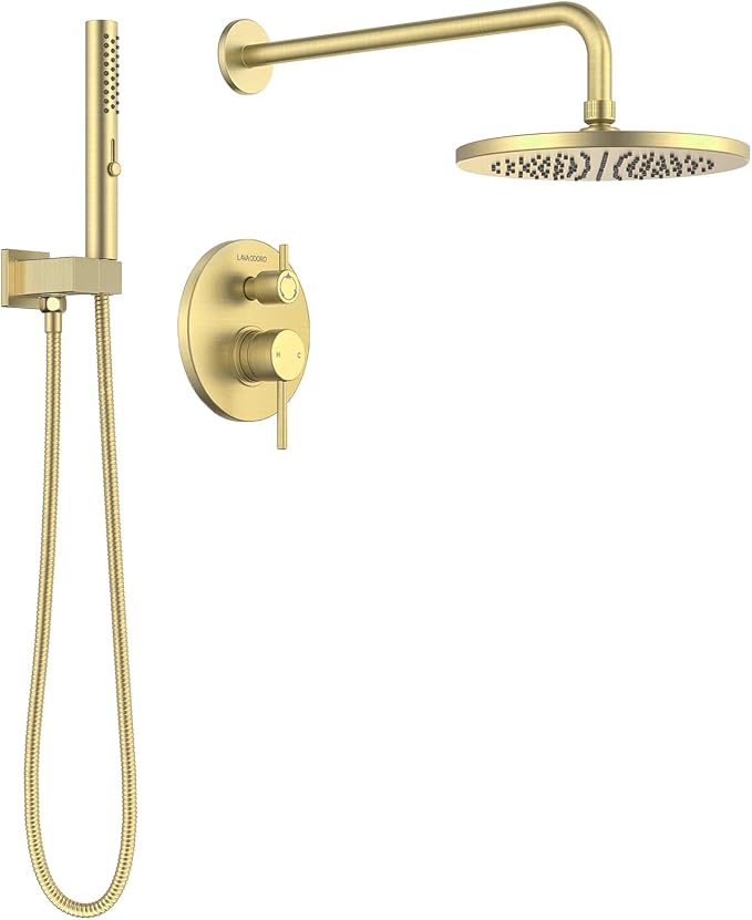 Lava Odoro Modern 2-Setting Round Rain Shower System, Shower Valve Trim Kit by LavaOdoro