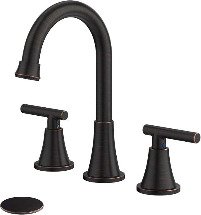 Bathroom Faucets for Sink 3 Hole, Hurran Oil Rubbed Bronze Bathroom Sink Faucet by Hurran