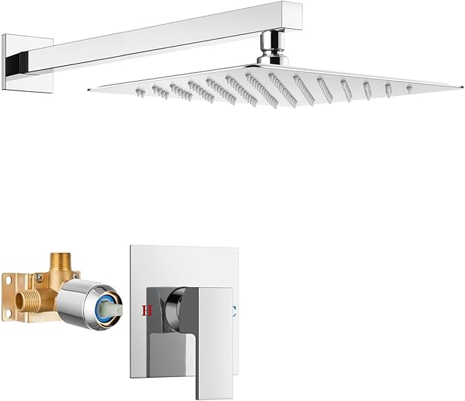 Airuida Shower Faucet Set Bathroom Rain Shower System SUS304 Stainless Steel by Airuida