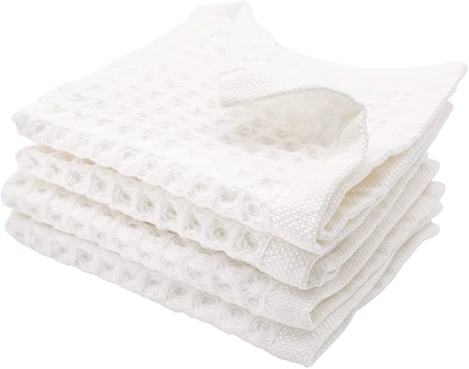 sea me at home Waffle Washcloths Set, 100% Turkish Cotton by seameathome