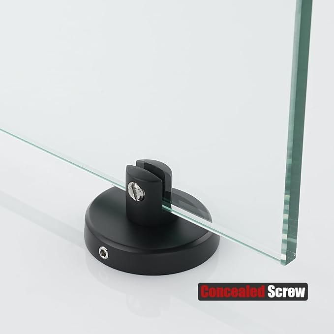JQK Bathroom Glass Shelf Black, Tempered Glass Shower Storage 8 by 5 inches - Image 9