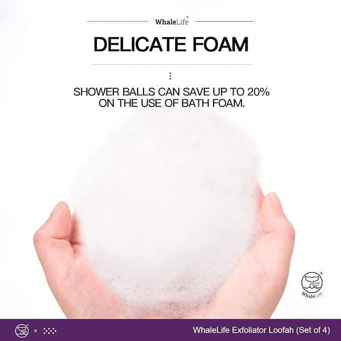 Loofah Sponge Bath Sponge for Women Men 4 Pack - Image 3