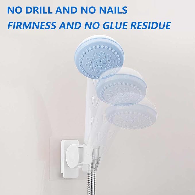 Shower Head Holder, Plastic Bathroom Strong Adhesive Showerhead Adapter - Image 2