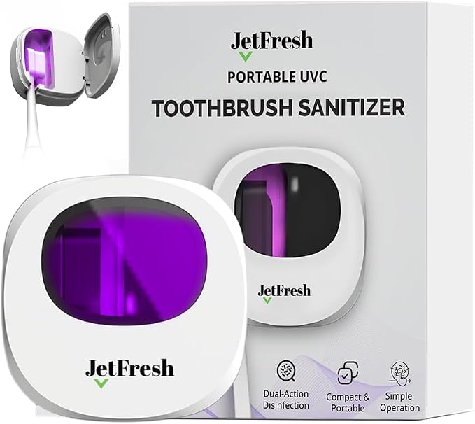 Portable UV Toothbrush Sanitizer Holder & Cleaner by JetFresh
