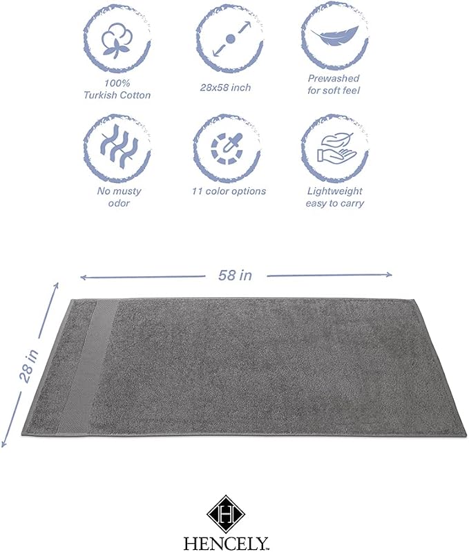 Hencely Premium Bath Towel Set of 4-28x58 Inches - Image 5