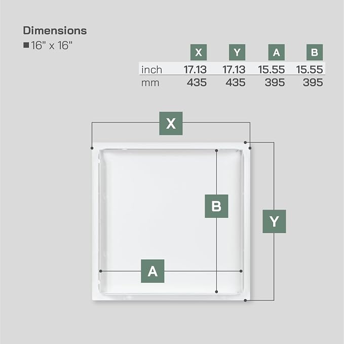 Vent Systems 16" x 16" Inch White Galvanized Steel Access Panel – Durable - Image 2
