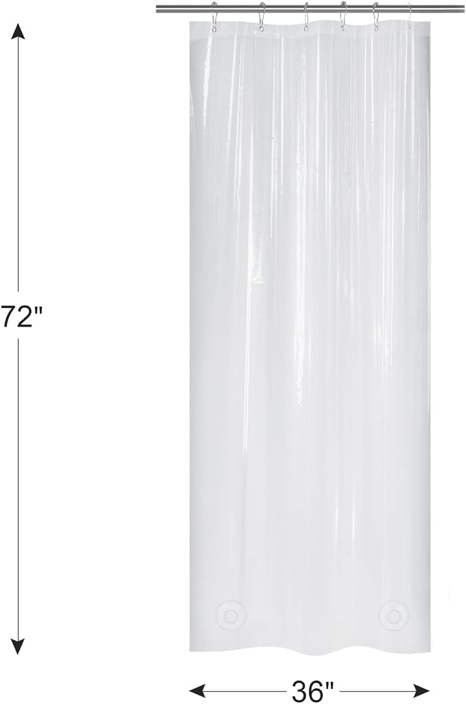 AmazerBath Heavy Duty Stall Shower Curtain Liner 12 Gauge, 36 x 72 Inches Clear - Image 8