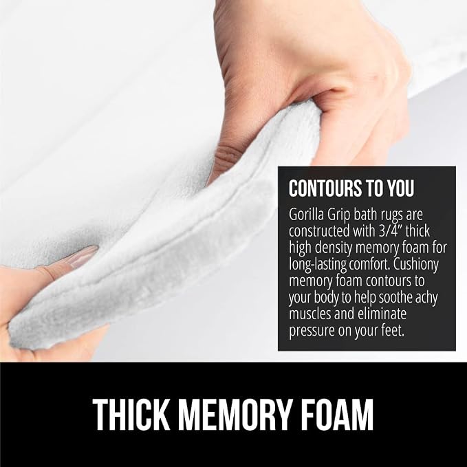 GORILLA GRIP Memory Foam Bath Mat, Soft Absorbent US Designed Bathroom Rug - Image 4