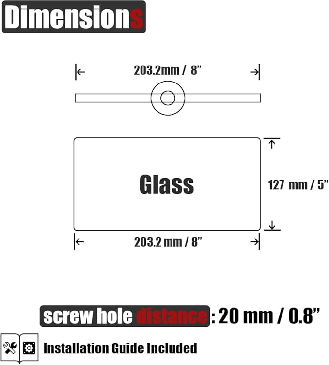 JQK Bathroom Glass Shelf Black, Tempered Glass Shower Storage 8 by 5 inches - Image 3