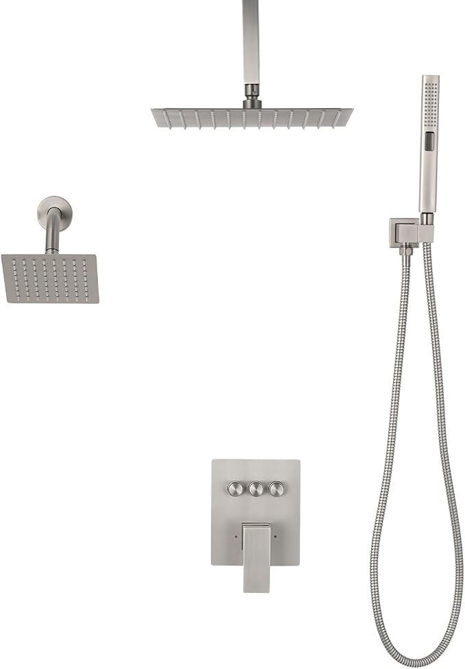 VEVOR Shower Faucet Set, 10 Inch Ceiling Mount Rainfall Shower System - Image 4