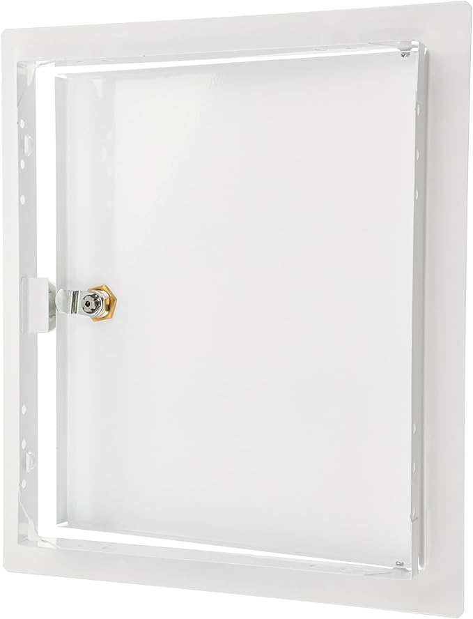 10" x 12" Lockable White Metal Access Door. Service Shaft Wall Panel - Image 5