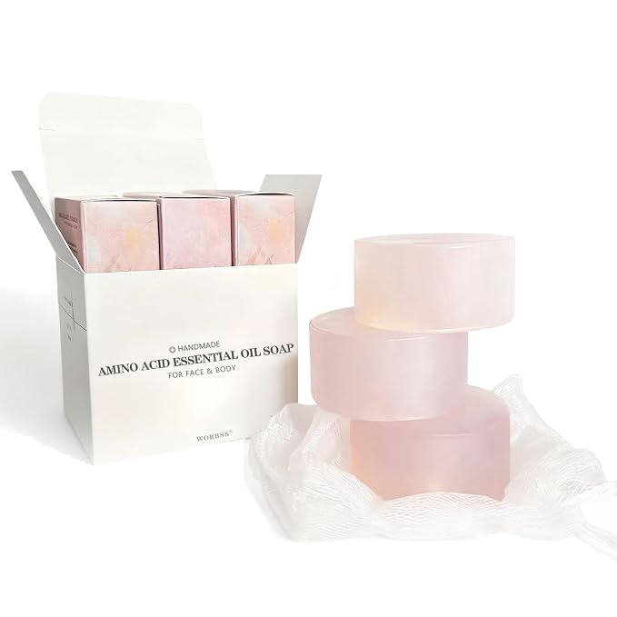 Moisturizing Soap Bar for Face & Body & Bath 3Pack 3.3Oz, by WORBSS