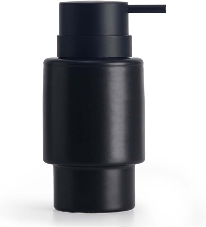 Fun Elements Black Soap Dispenser, 12oz Luxury Bathroom Soap Dispenser by IntoYourHouseOntoYourTable