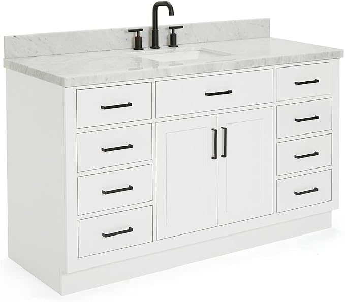 ARIEL Hepburn 61" White Bathroom Vanity - Image 9